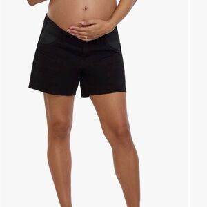 Women's Black Maternity Shorts